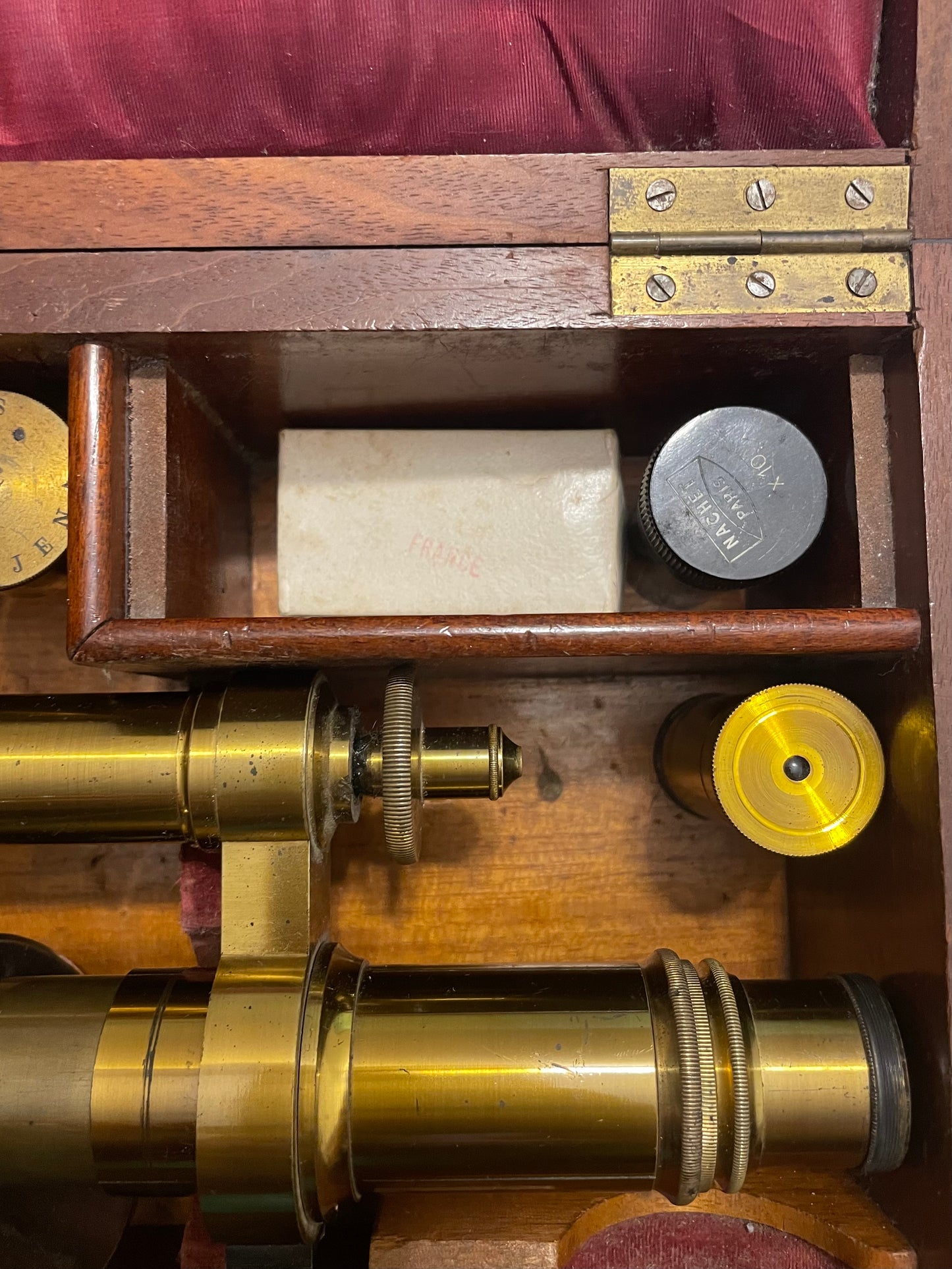 Microscopio museale Nachet con ottiche Zeiss di fine ‘800