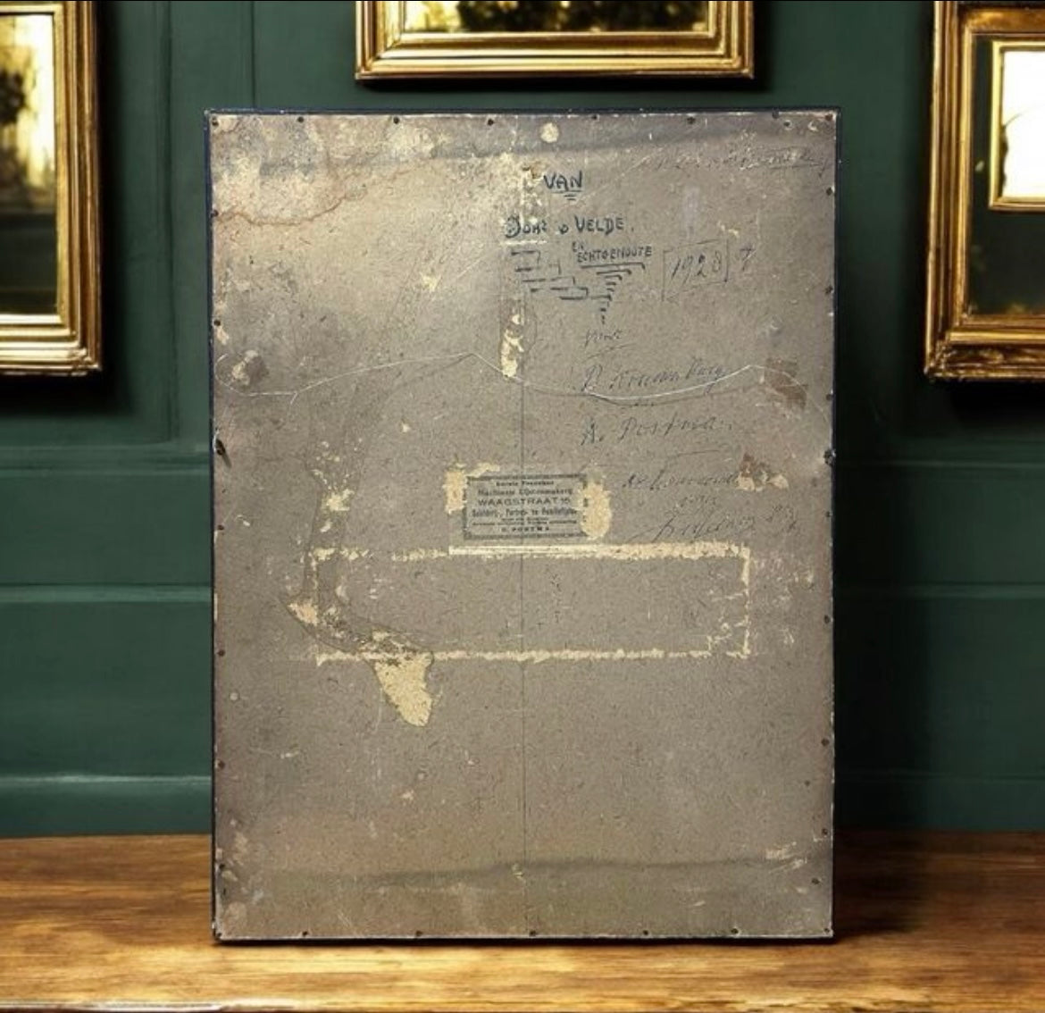Grande quadro ricamo 25esimo matrimonio 1928 dalla Frisia