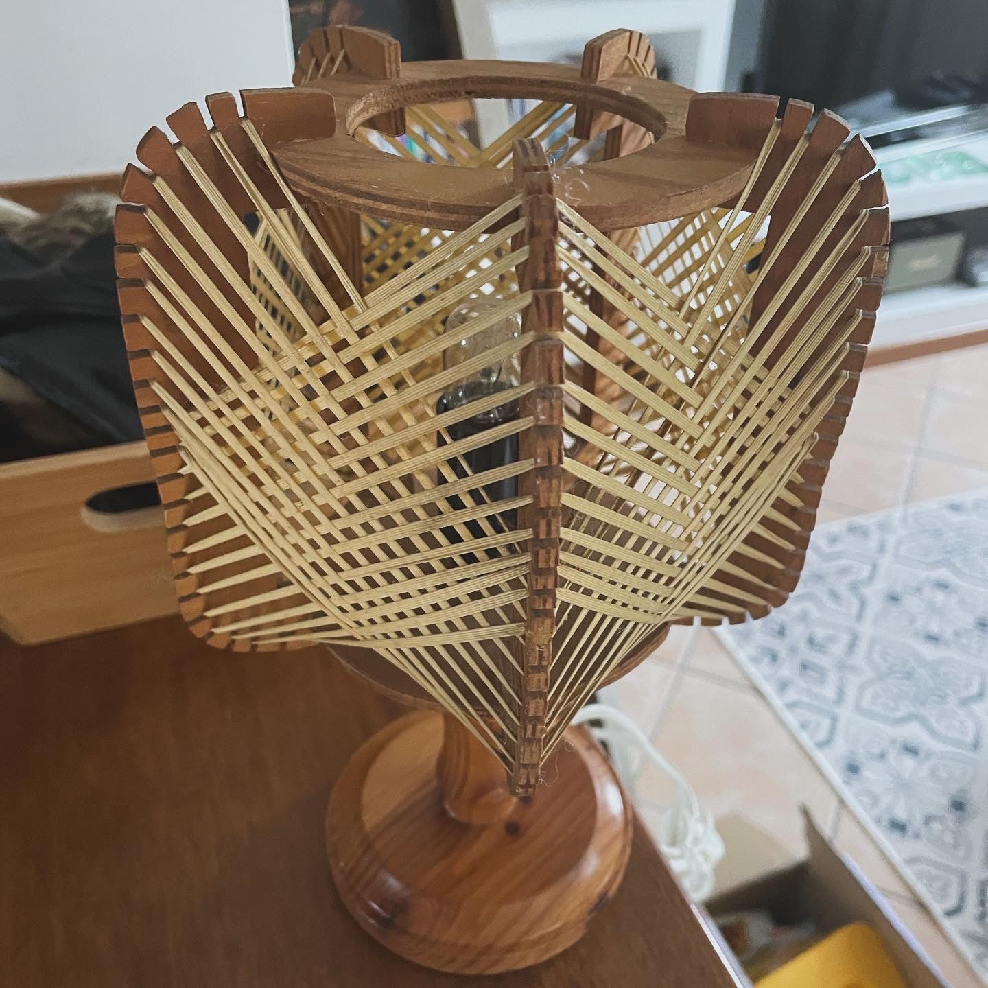 Wicker lamp from the 70s