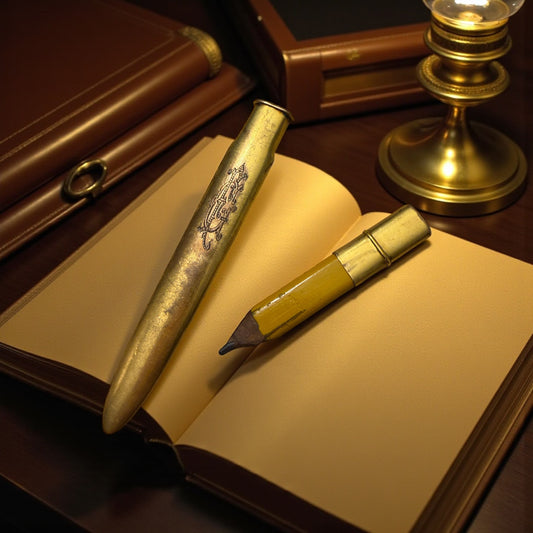 Porte-crayon con monogramma antico, belle époque