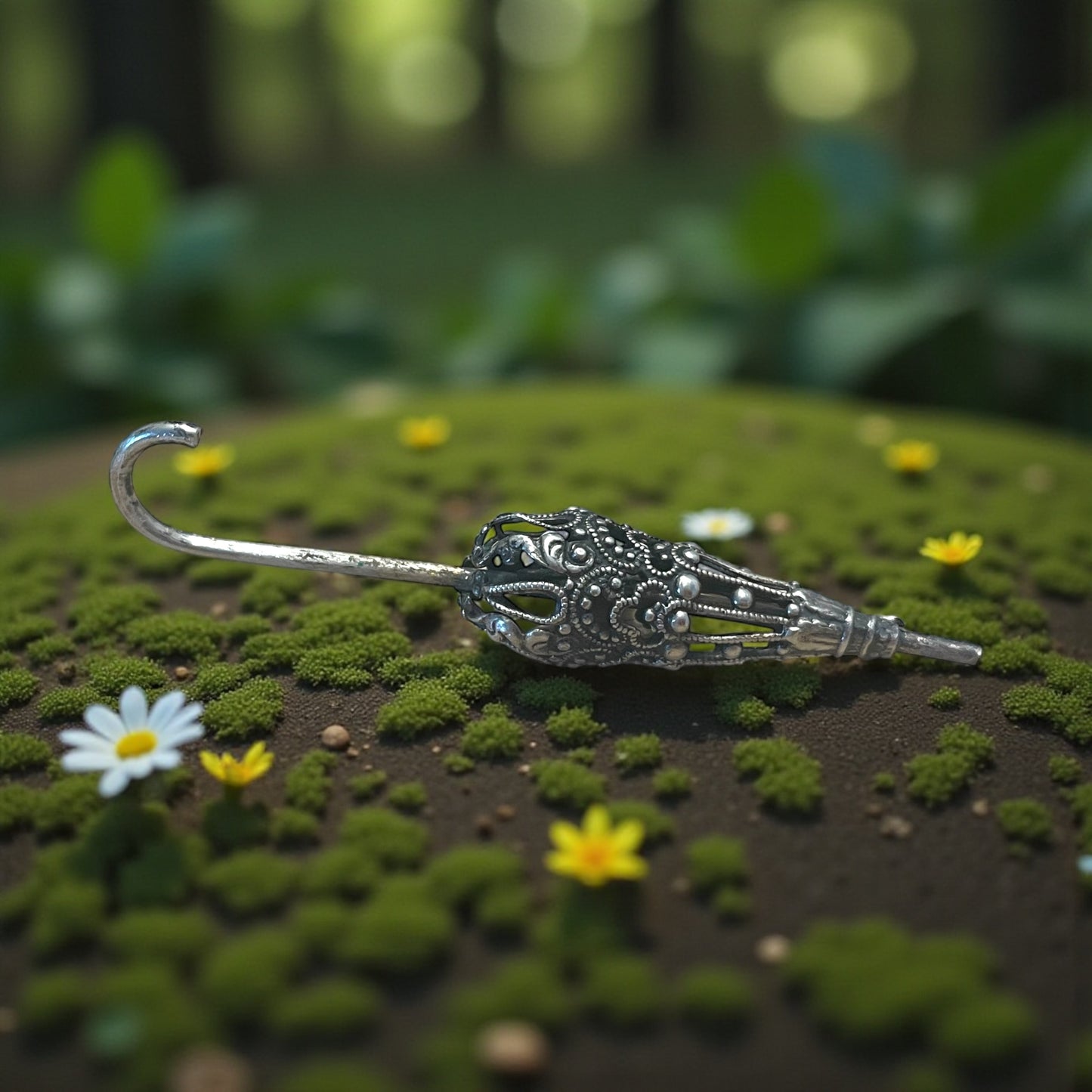 Spilla liberty in argento a guisa di ombrellino, primo ‘900