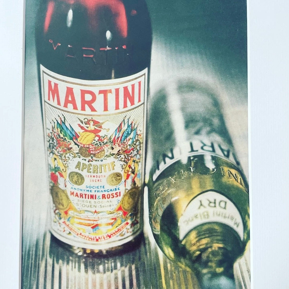 Coppia quadri decorativi Martini Vermouth pubblicità d’epoca 70s