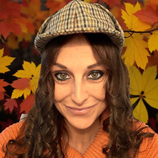 Cappello Sherlock in tweed vintage anni 80