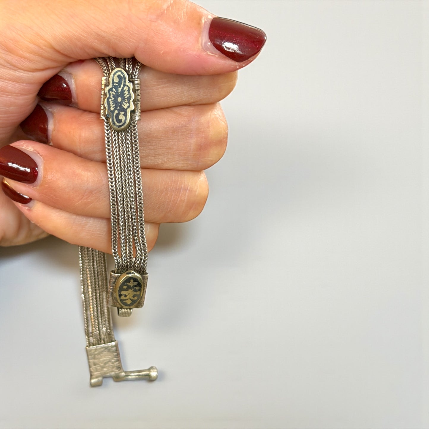 Bracciale anni ‘50 multi catena in argento ‘800