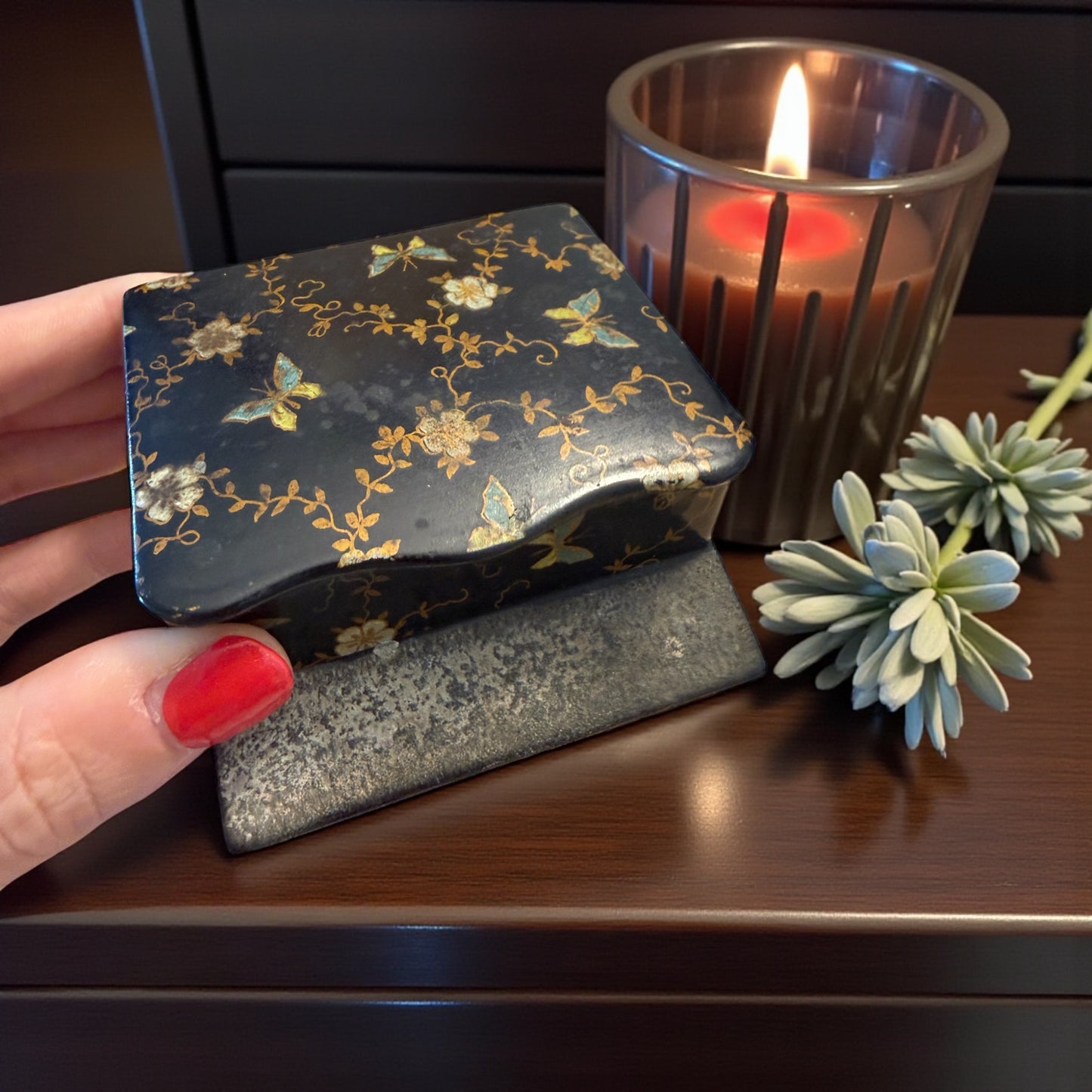 Antico Vesta Case in papier mâché Art Nouveau da casa