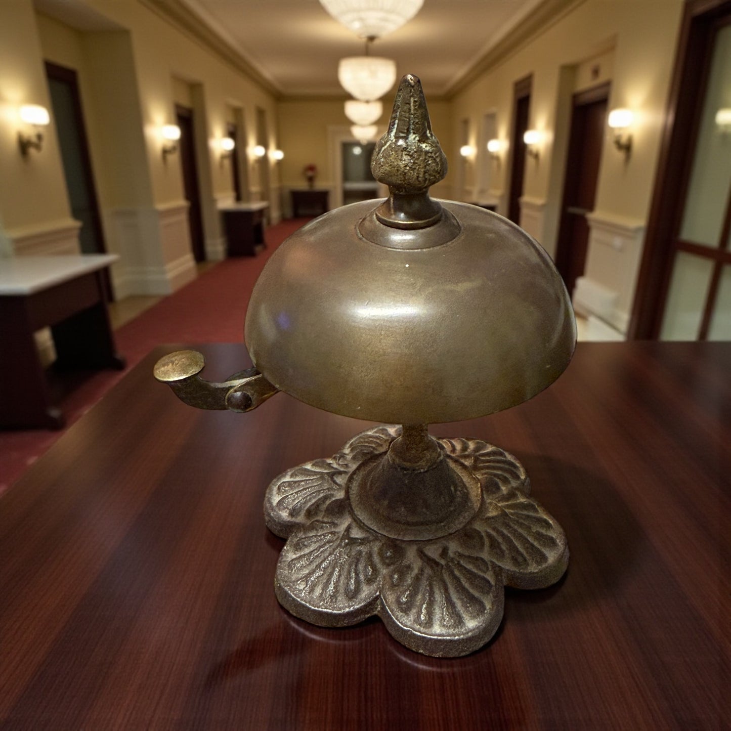 Antico campanello a molla da banco, tardo Liberty anni 30 40