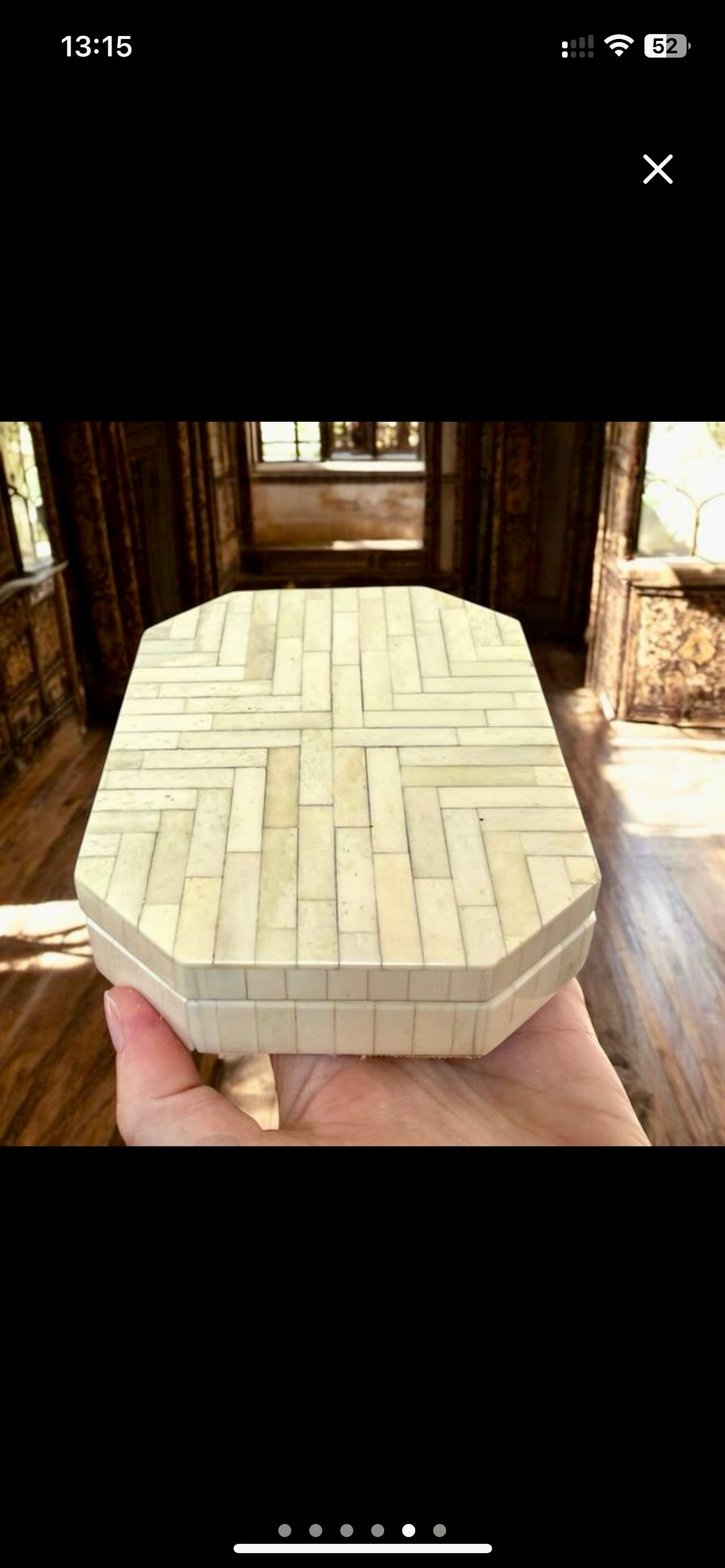 Antico cofanetto anni ‘20-‘30 da scrittoio in osso e legno