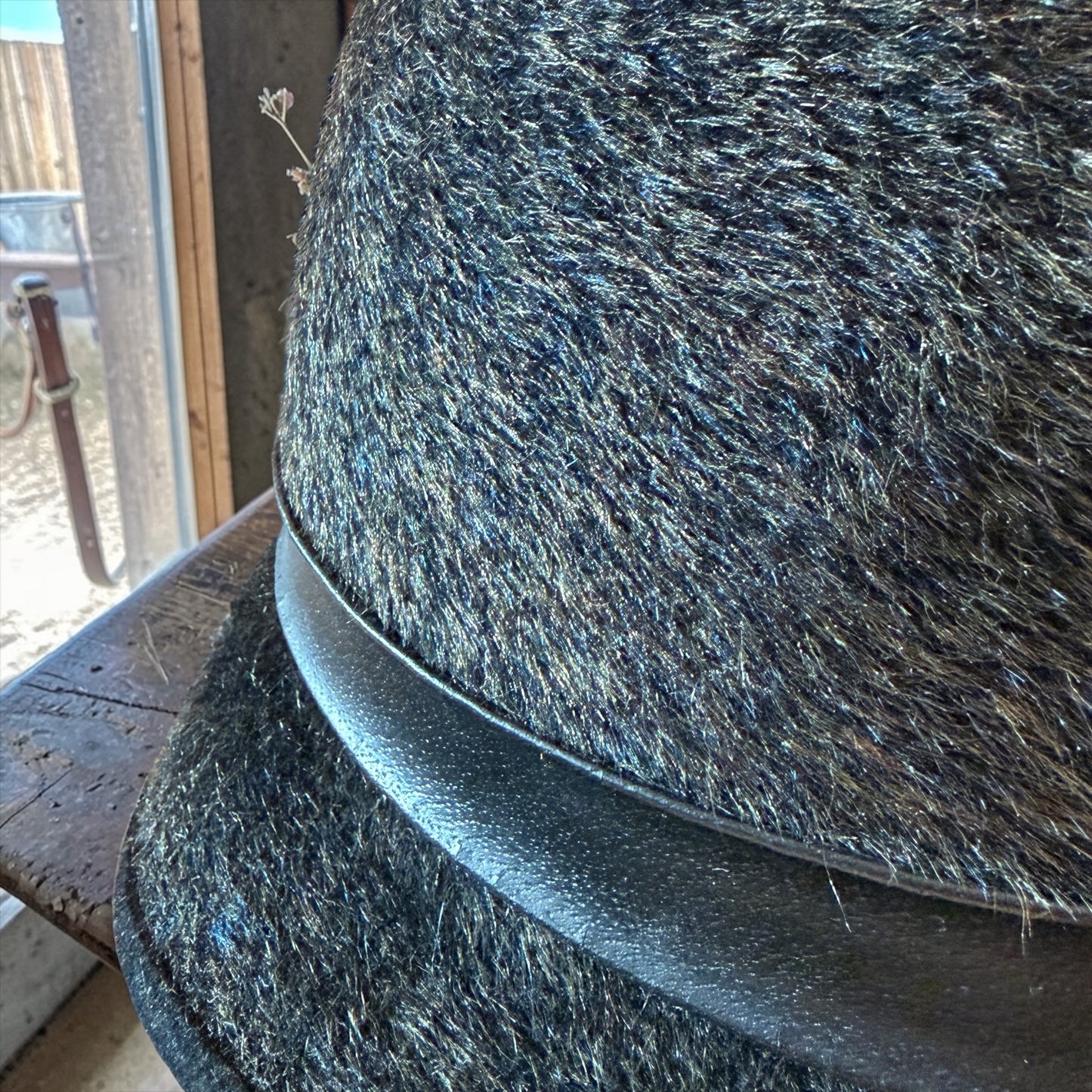 Cappellino British da equitazione, tg 55 feltro di pelliccia anni ‘60