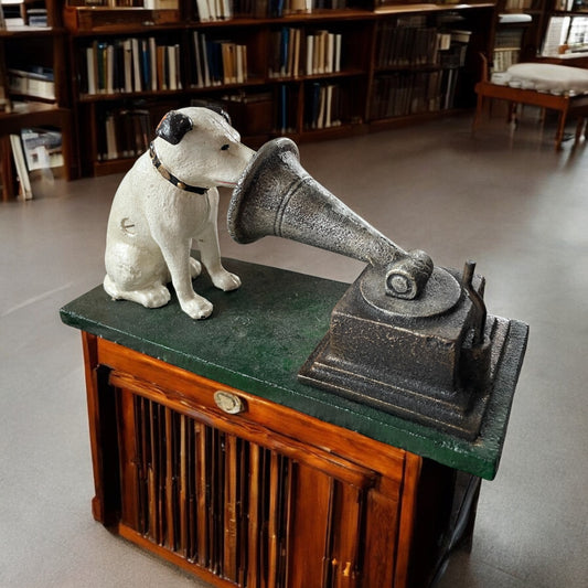 Scultura ghisa Nipper e grammofono, La Voce Del Padrone