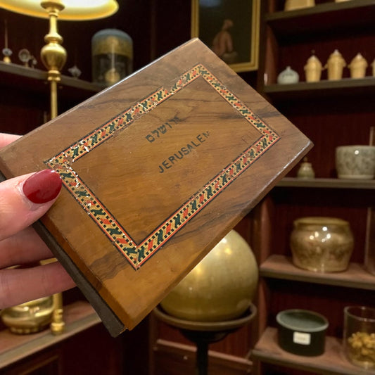 Antico erbario Terra Santa Gerusalemme vittoriano in ulivo