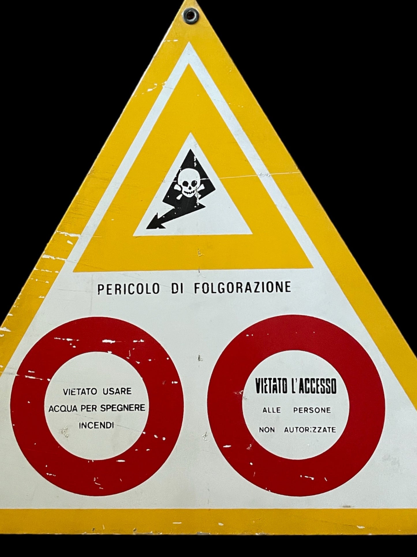 Cartello Enel pericolo folgorazione