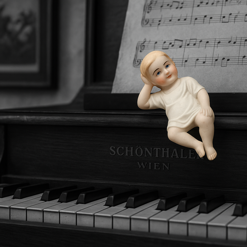 Piano baby di primo ‘900 in porcellana bisquit