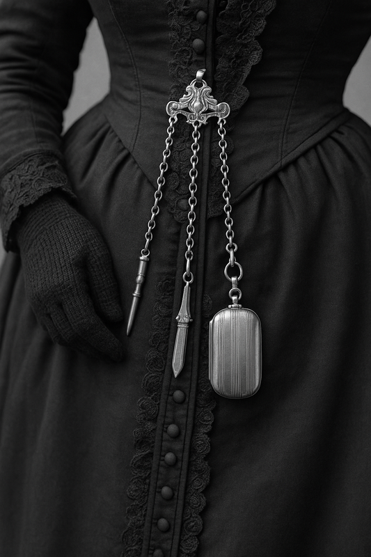 Porte-Louis da tasca o da chatelaine, fine ‘800, argento punzone Testa di Minerva