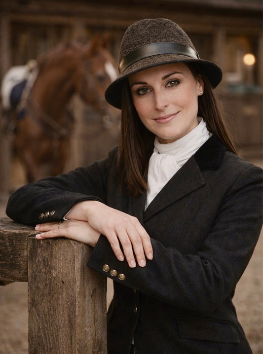 Cappellino British da equitazione, tg 55 feltro di pelliccia anni ‘60