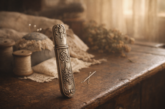 Porta aghi in argento testato fine ‘800 primo ‘900, decorazione Liberty