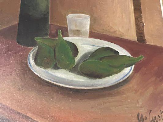 Natura morta, olio su tela anni 50, firmato G. Castelli in cornice di pregio