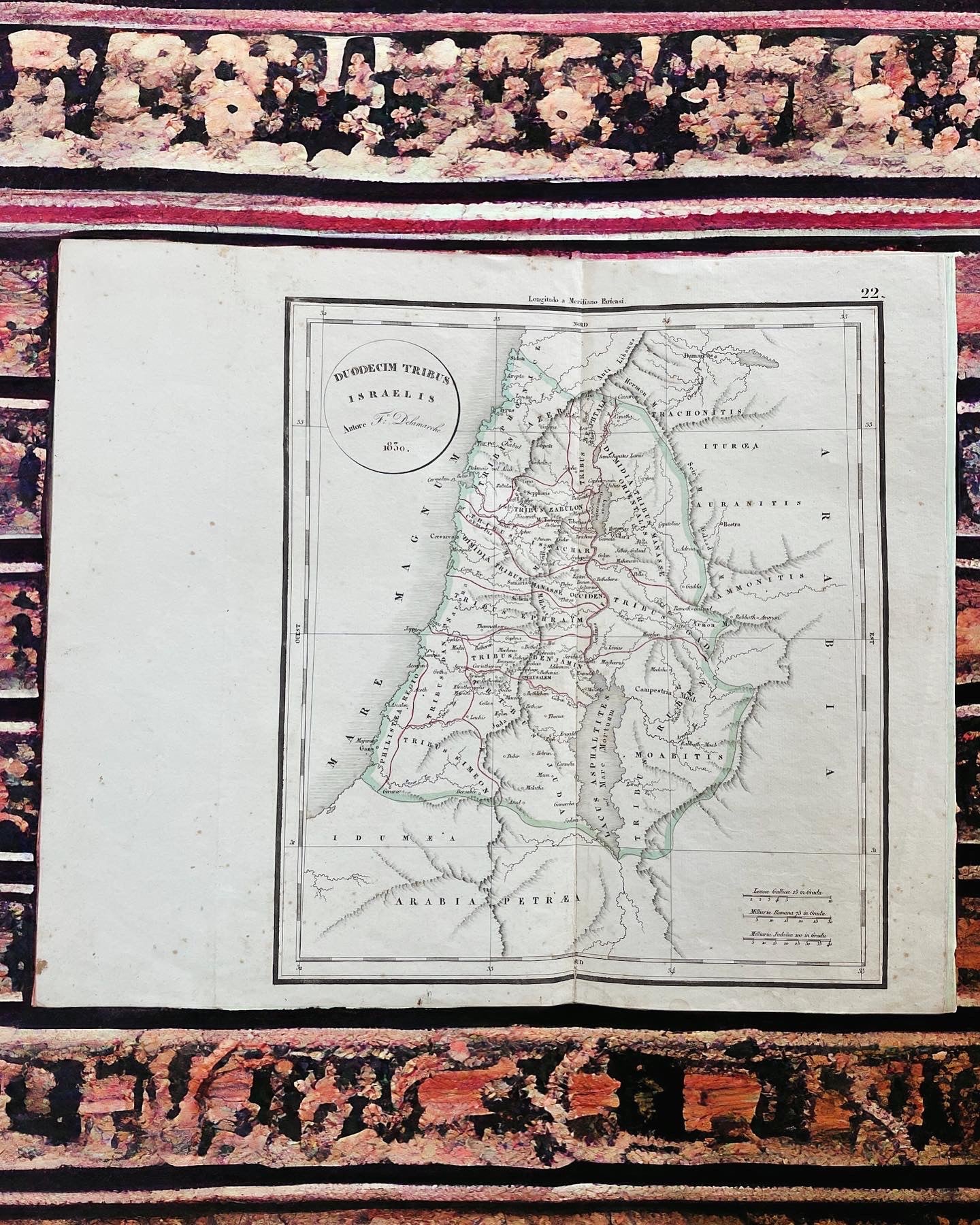 Map 1830 Delamarche 12 Tribes Israel