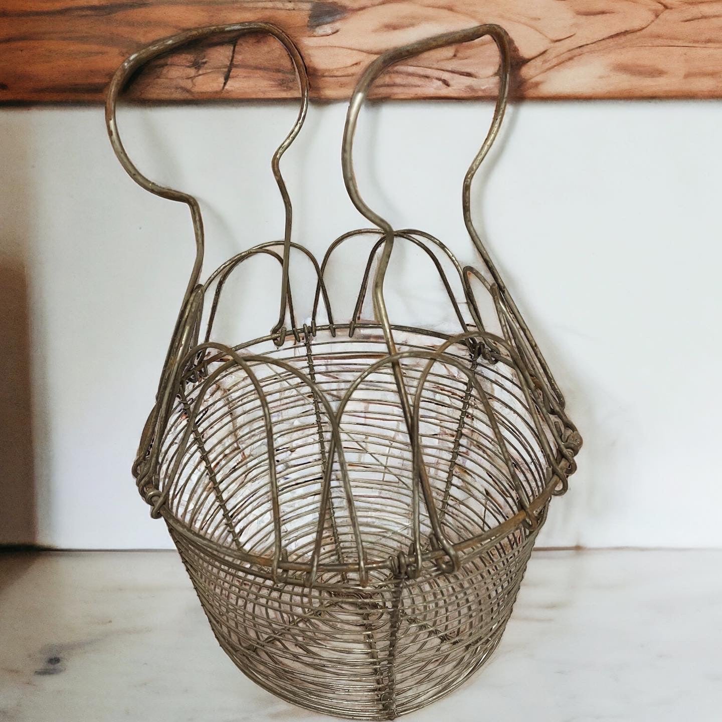 Pair of antique egg baskets