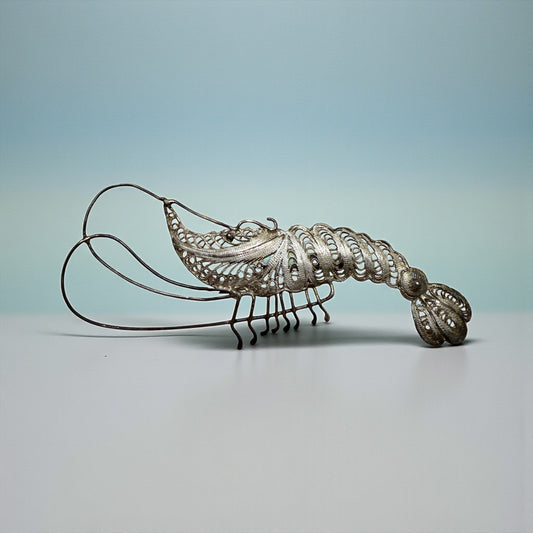 Spilla in filigrana d’argento a guisa di gambero, primi decenni ‘900