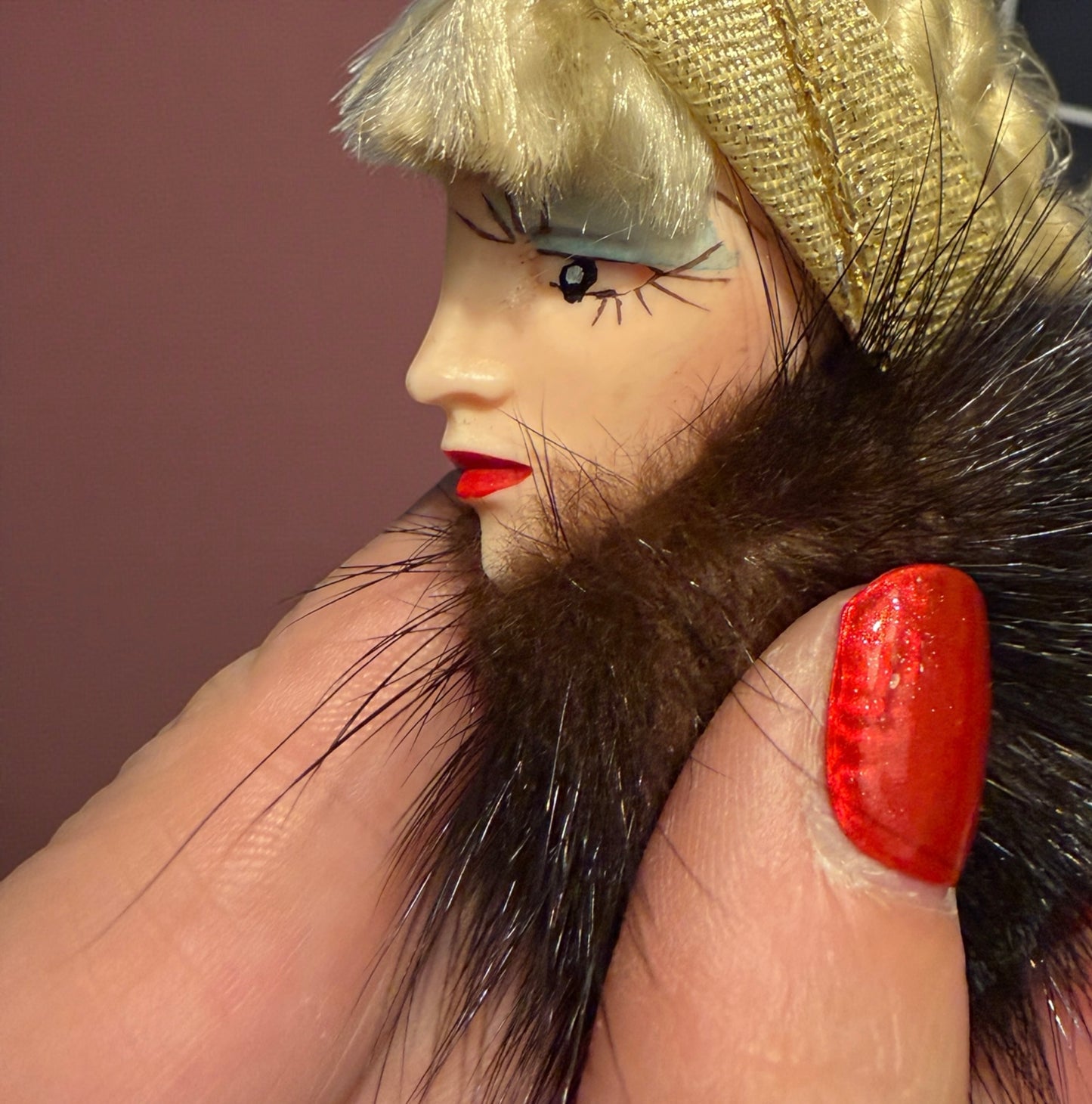 Head brooch spilla volto di donna americana anni ‘50 ca