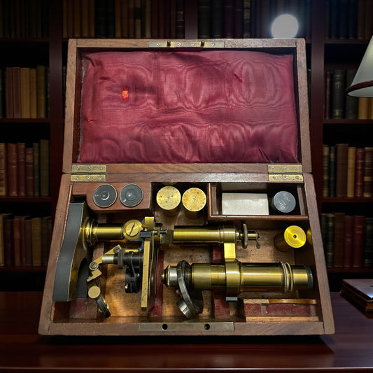 Microscopio museale Nachet con ottiche Zeiss di fine ‘800