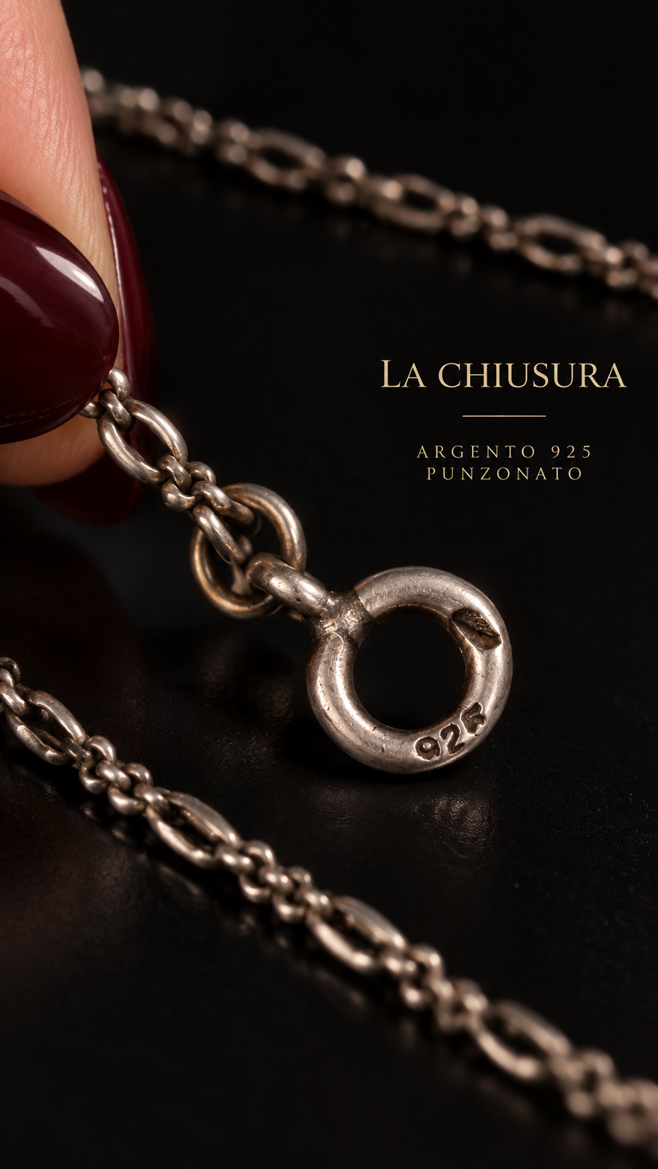 Collana girocollo in argento 925 con n. 5 piccoli cabochons in ambra