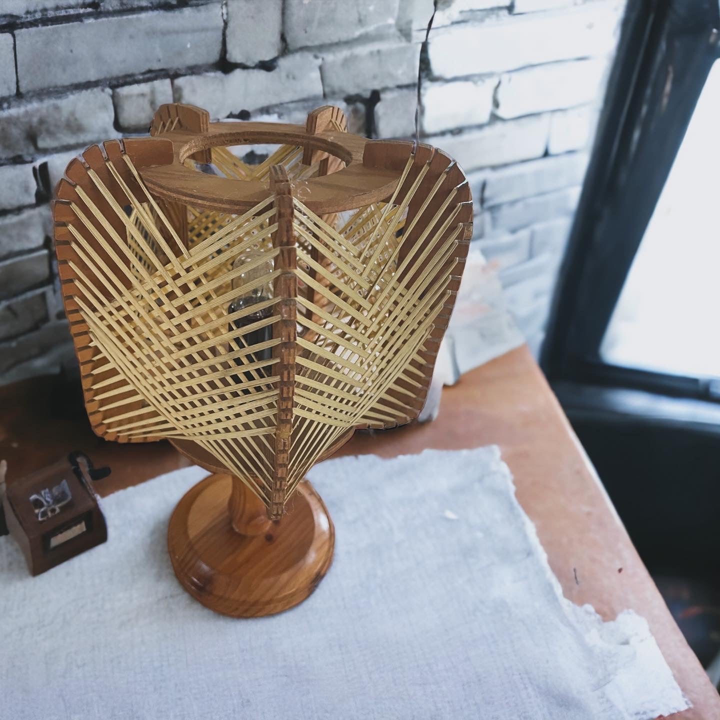 Wicker lamp from the 70s