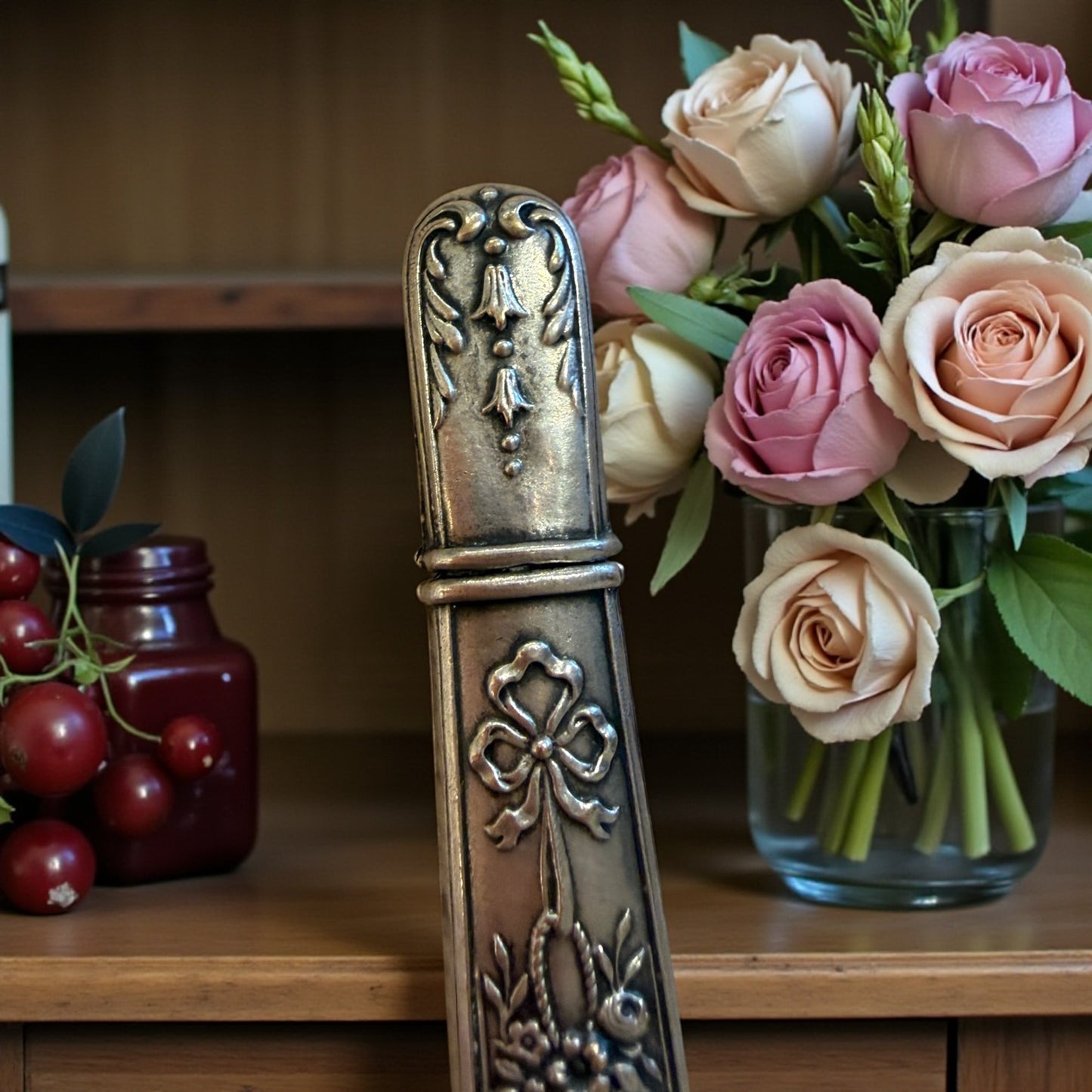 Porta aghi in argento testato fine ‘800 primo ‘900, decorazione Liberty