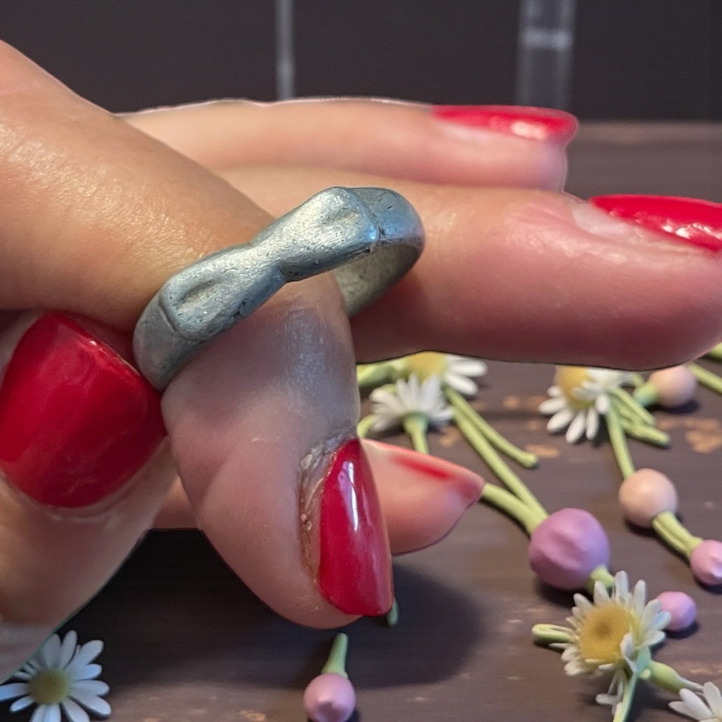 Tris anellini trench art francese, prima guerra mondiale