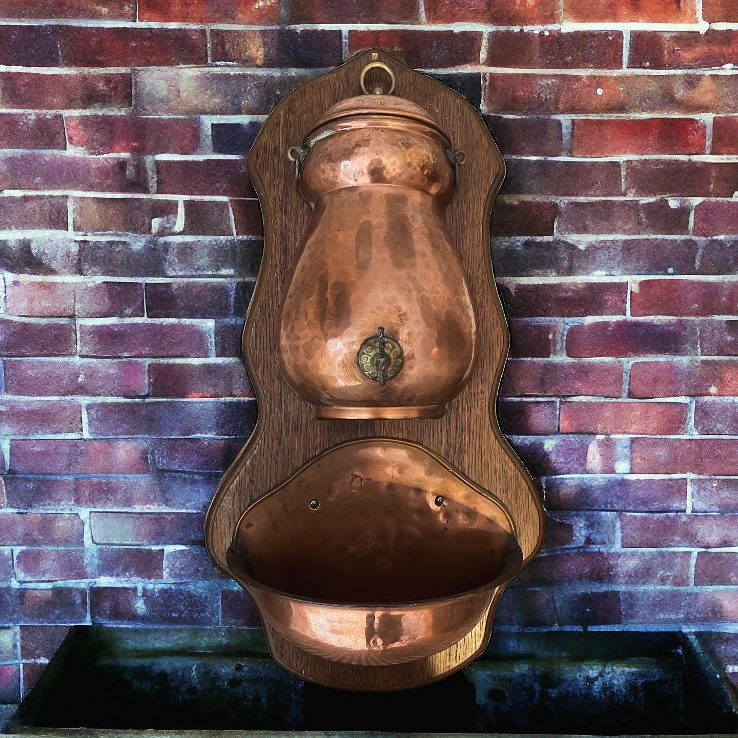 Copper planter in the shape of a fountain