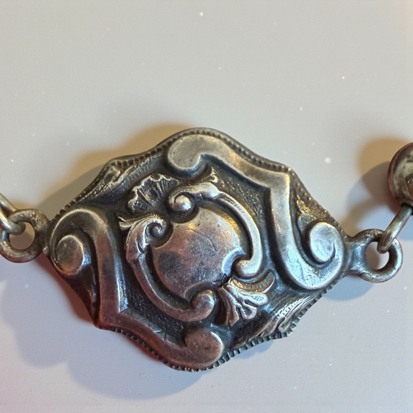 Collana girocollo con breloque d’argento da panciotto di fine ‘800