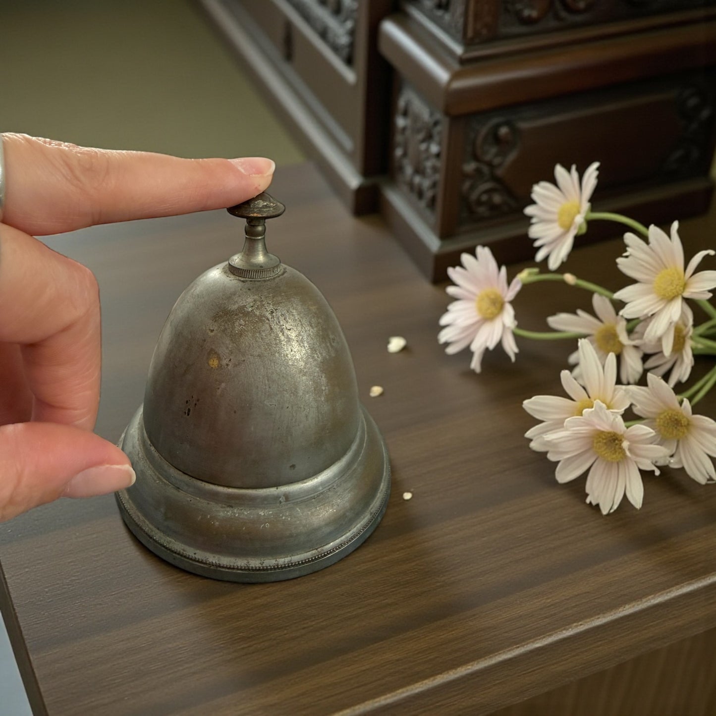 Antico campanello da banco o reception, fine ‘800 primo ‘900, suono pieno e caldo