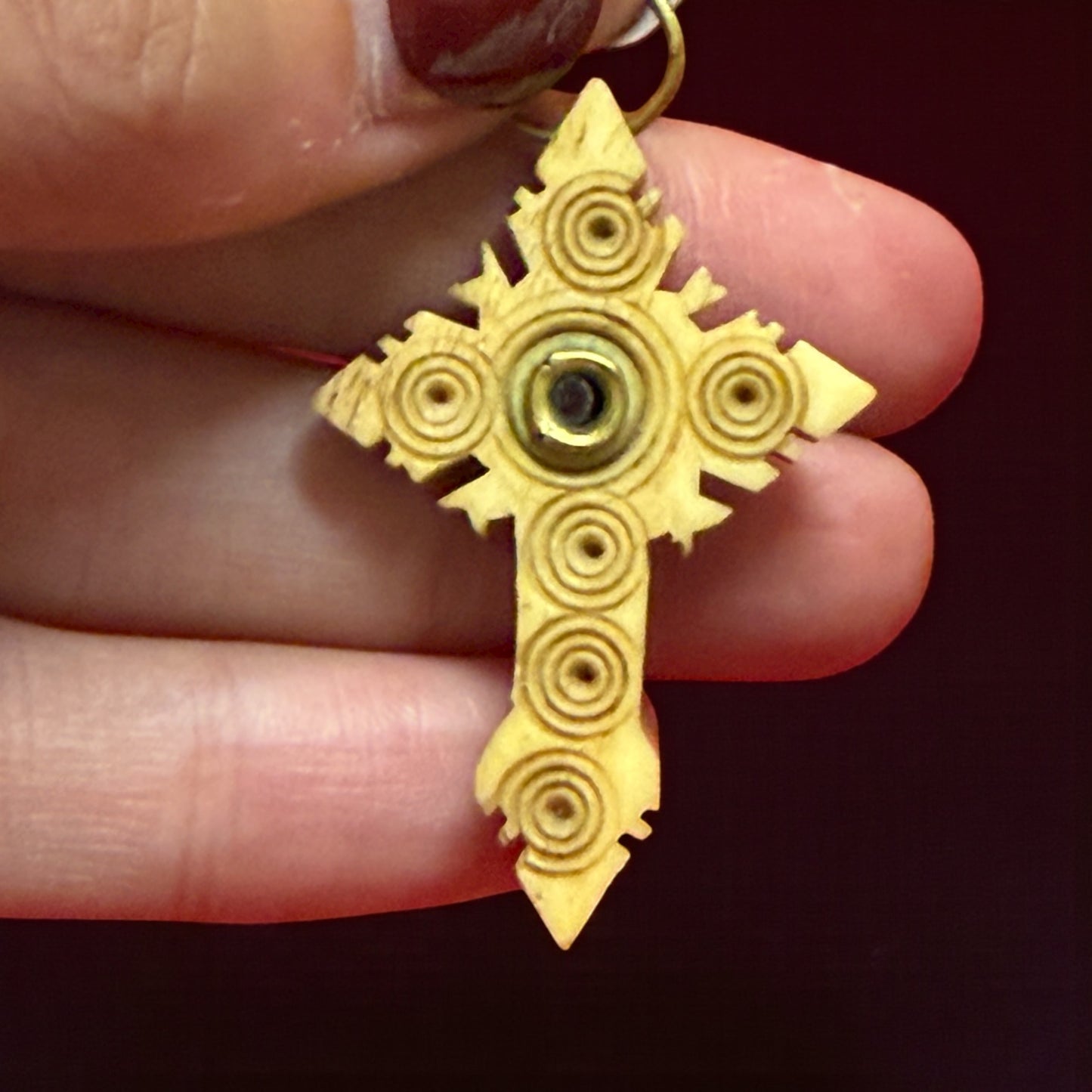 Coppia di antiche croci di fine ottocento con lenti Stanhope