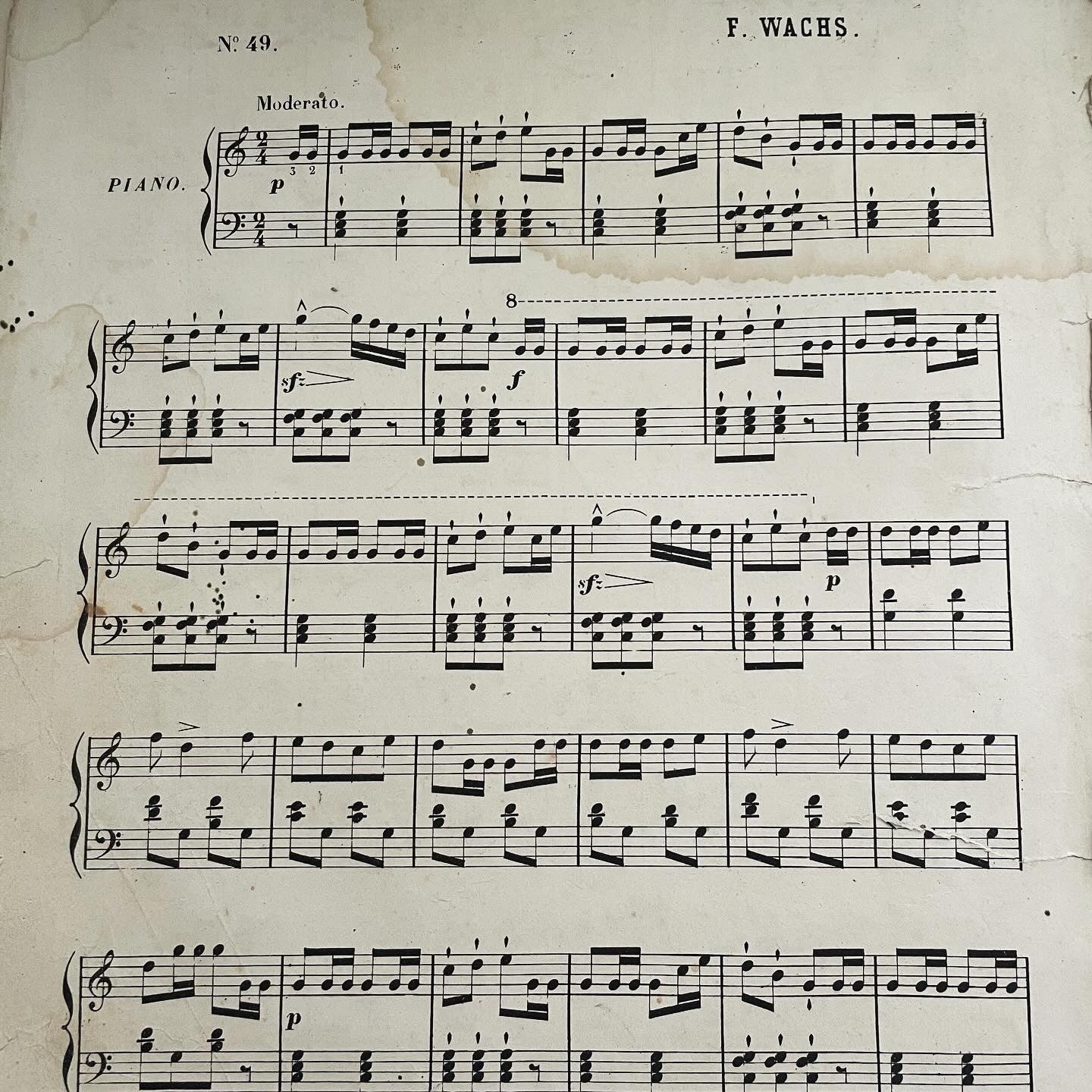 Piano sheet music book late 19th century