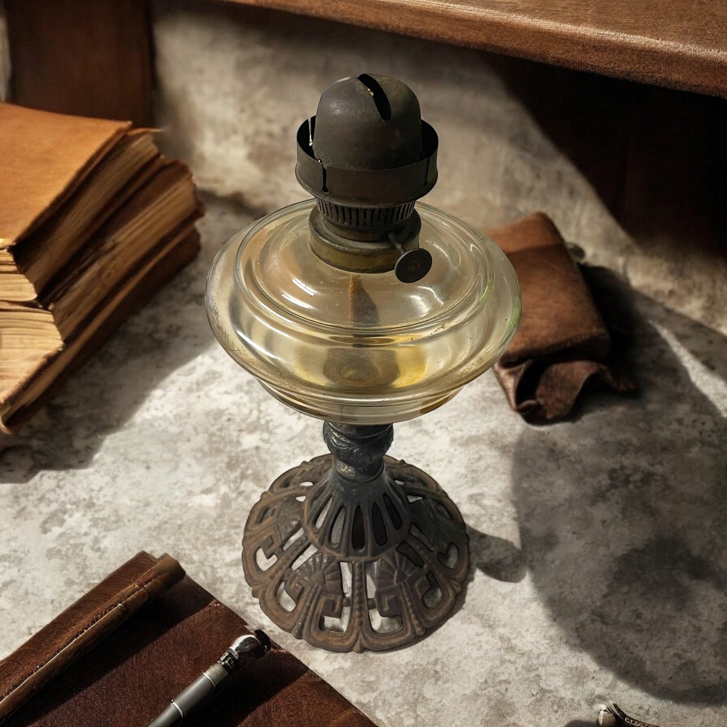 Antica lampada a petrolio Brenner Wien art déco