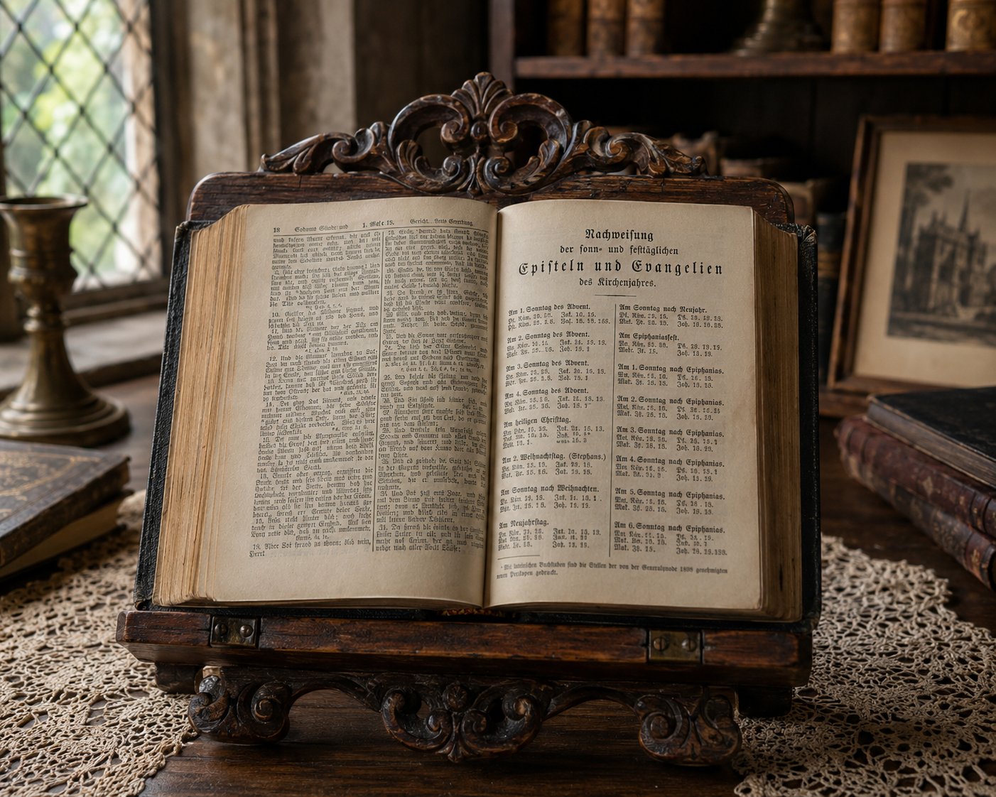 Antica Bibbia luterana del 1904 in caratteri gotici