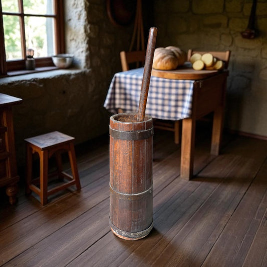 Antica grande zangola fine ‘800 con pistone