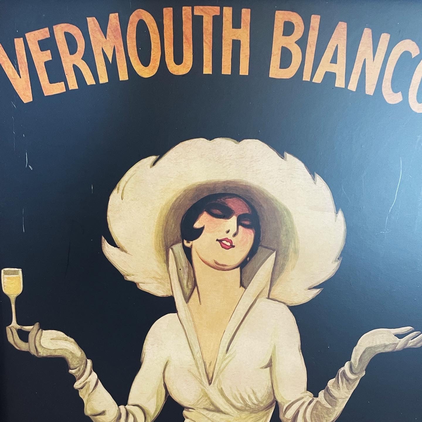 Grande quadro pubblicitario vermouth bianco Martini