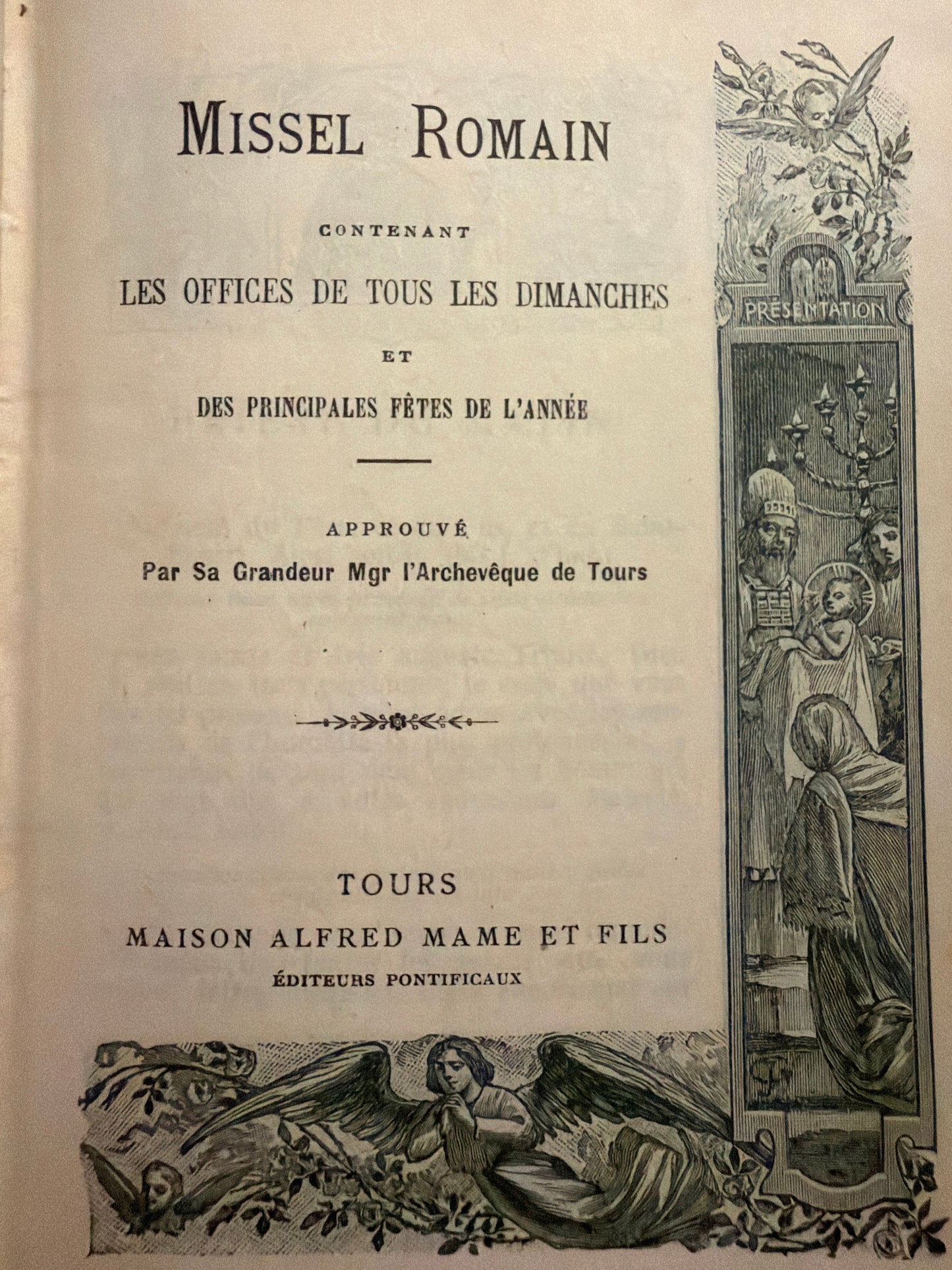 Antico messale romano edito 1923 con rametti di bosso