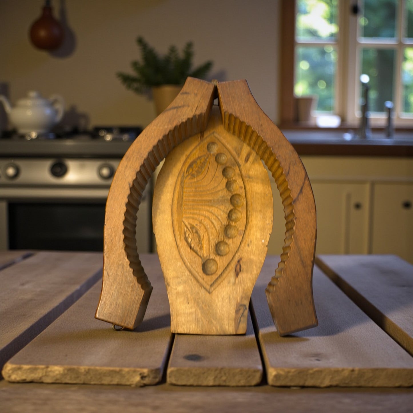 Grande antico stampo per burro, Alta Savoia ca primo ‘900