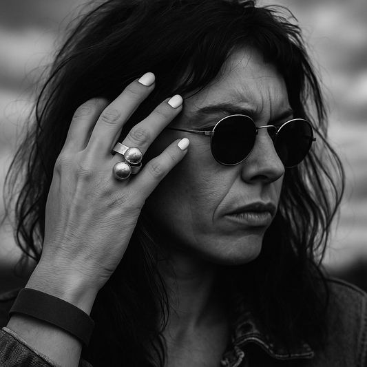 Anello modernista, anni 70 in argento 925 francese