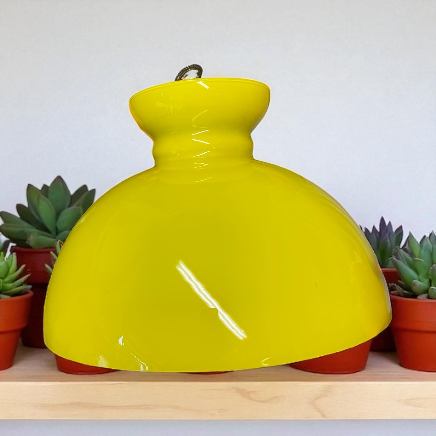 Grande lampadario giallo space age anni ‘60 stile Mazzega