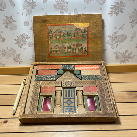 Set di costruzioni d’epoca Baukasten tedesco, anni ‘20 - ‘30