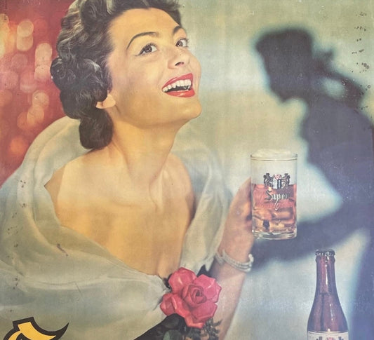 Coppia insegne cellograph anni ‘50, birra Franco-belga