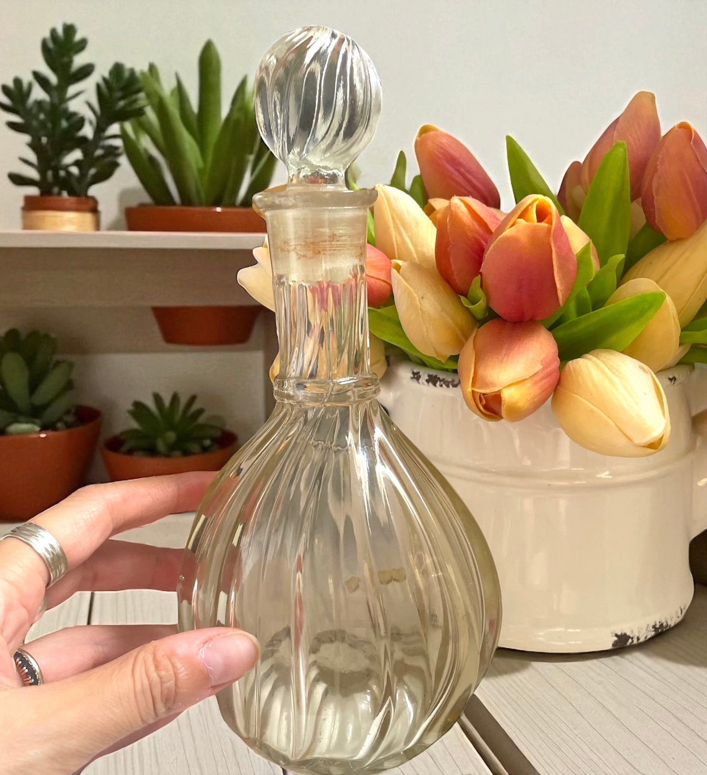 Splendida antica bottiglia profumo da toeletta, anni ‘40