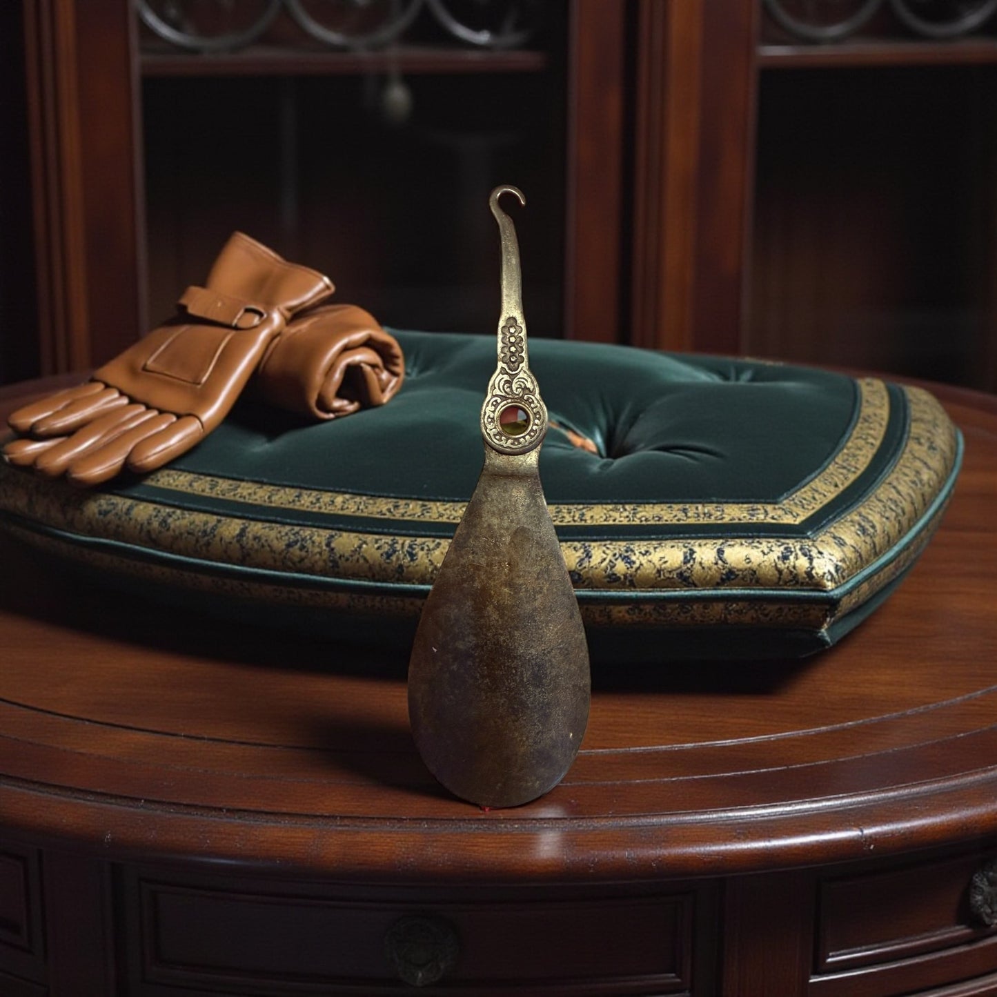 Calzascarpe & botton hook, strumento vittoriano pieghevole due in uno