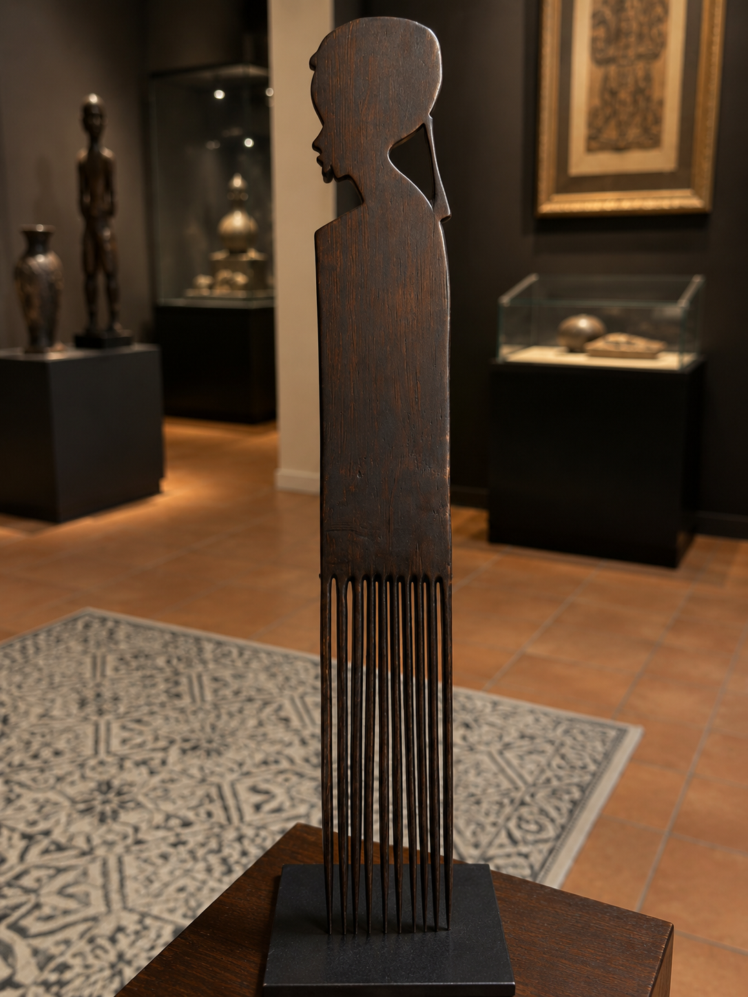Pettine tradizionale scultoreo africano Duafe, 53,5 cm