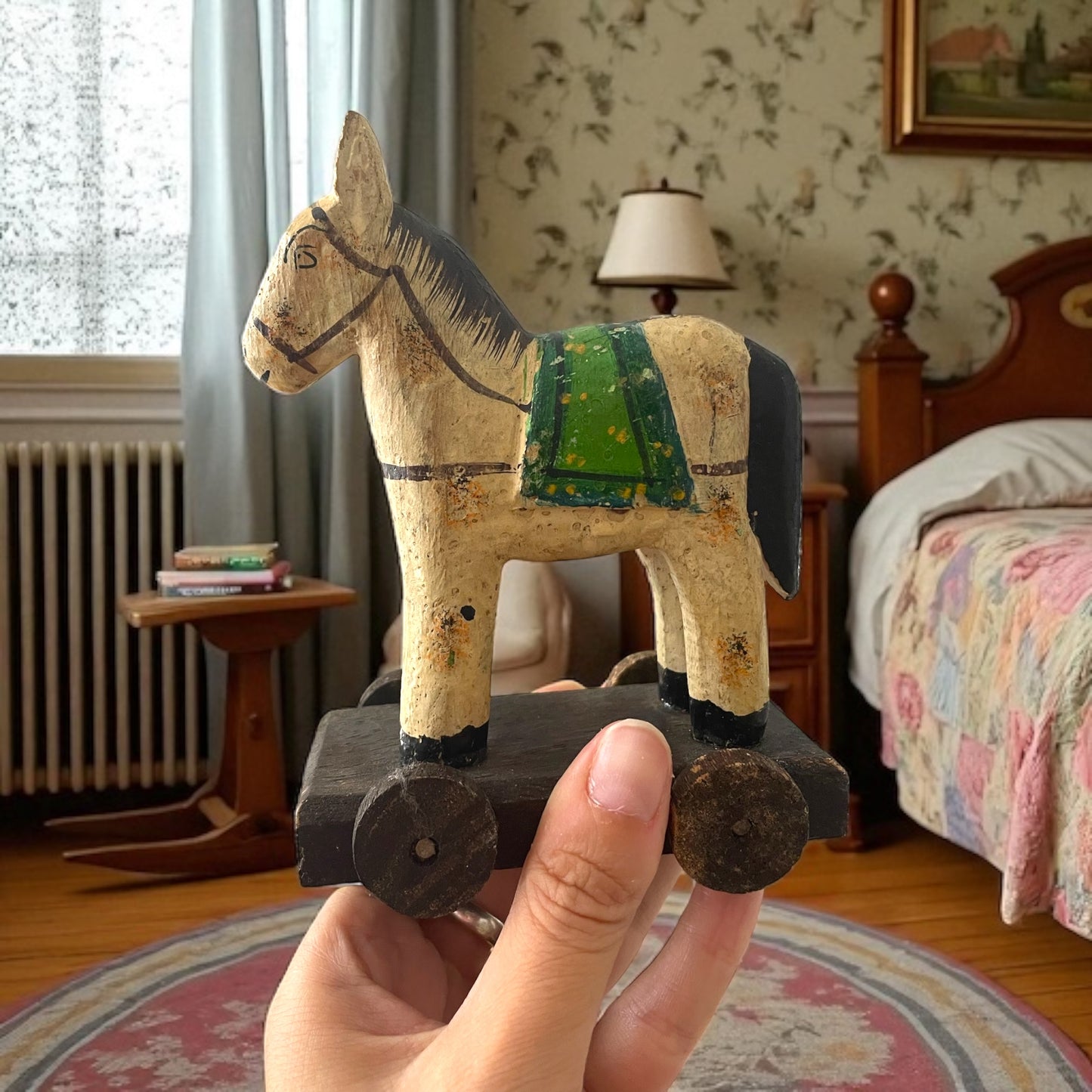 Cavallino in legno giocattolo vintage