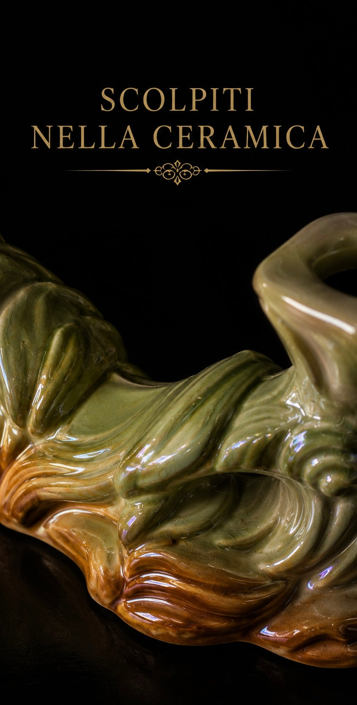 Coppia candelieri rococò revival 40s finitura Mother of Pearl iridescente