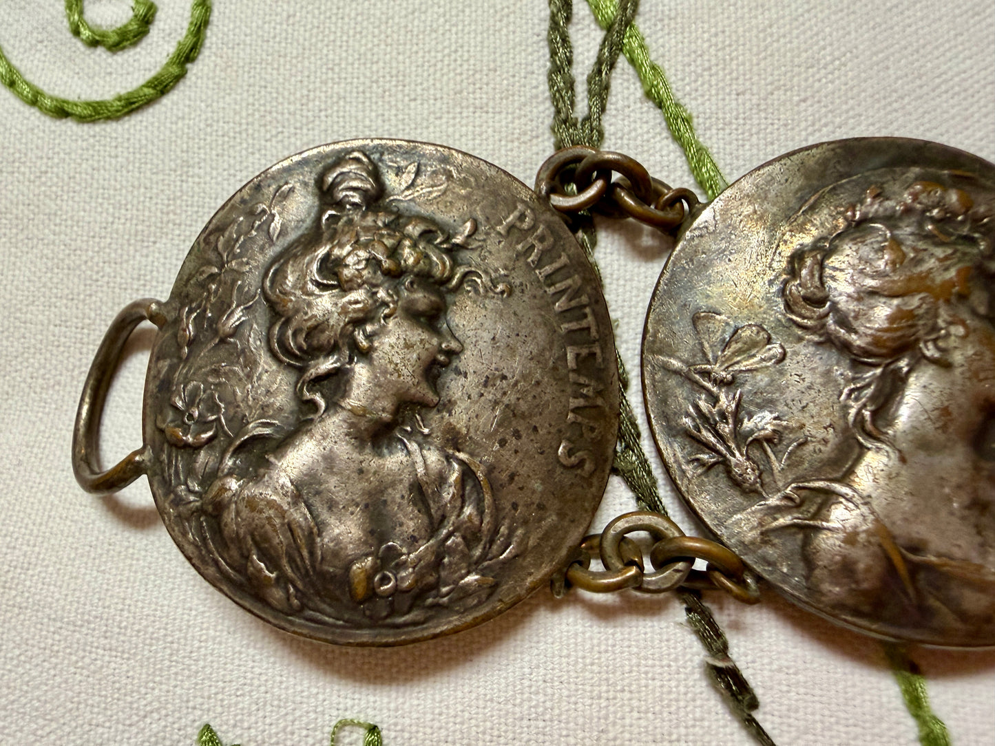 Bracciale allegorico quattro stagioni Art Nouveau, fine ‘800 primo ‘900